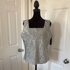 Escapades 90s Silver Rose Print Evening Tank Top